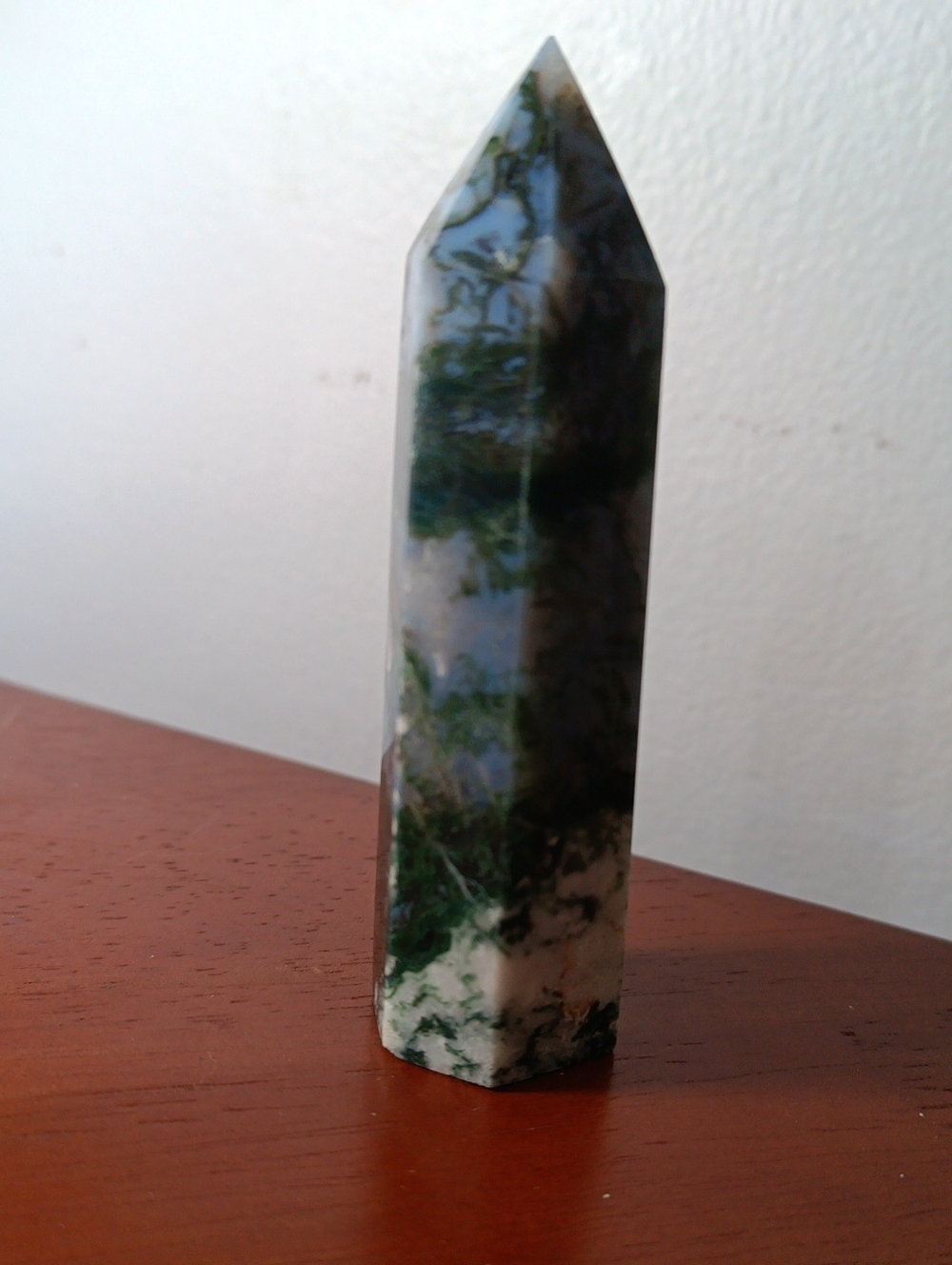 Moss Agate Crystal Tower